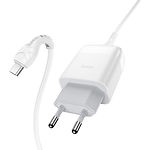 Изображение Сетевое ЗУ Hoco C72Q Glorious White (6931474732538) ,1*USB-A, QC3.0,18W + Cable micro-USB Фото Сетевое ЗУ Hoco C72Q Glorious White (6931474732538) ,1*USB-A, QC3.0,18W + Cable micro-USB