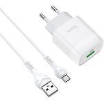 Изображение Сетевое ЗУ Hoco C72Q Glorious White (6931474732538) ,1*USB-A, QC3.0,18W + Cable micro-USB #2 Фото Сетевое ЗУ Hoco C72Q Glorious White (6931474732538) ,1*USB-A, QC3.0,18W + Cable micro-USB #2