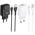 Изображение Сетевое ЗУ Hoco C72Q Glorious White (6931474732538) ,1*USB-A, QC3.0,18W + Cable micro-USB #3 Фото Сетевое ЗУ Hoco C72Q Glorious White (6931474732538) ,1*USB-A, QC3.0,18W + Cable micro-USB #3