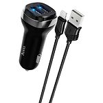 Фото Автомобильное ЗУ Hoco Z40 dual Black (6931474739674) 2*USB-A,2.4A +кабель Lightning