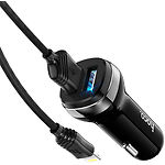 Фото Автомобильное ЗУ Hoco Z40 dual Black (6931474739674) 2*USB-A,2.4A +кабель Lightning #3