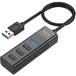 ХАБ HOCO HB25 USB 3.1 USB-A --> 3*USB2.0 + USB3.0, Black - фото