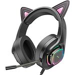 Изображение HOCO W107 Cute cat luminous gaming Phantom Black (6931474791252) наушники с микрофоном накладные Фото HOCO W107 Cute cat luminous gaming Phantom Black (6931474791252) наушники с микрофоном накладные