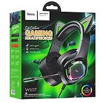 Изображение HOCO W107 Cute cat luminous gaming Elf Black (6931474791269) наушники с микрофоном накладные #5 Фото HOCO W107 Cute cat luminous gaming Elf Black (6931474791269) наушники с микрофоном накладные #5