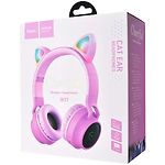 Фото HOCO W27 Cat ear Bluetooth Pink (6931474718464) наушники с микрофоном накладные #2