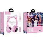 Фото HOCO W27 Cat ear Bluetooth Pink (6931474718464) наушники с микрофоном накладные #1