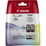 Изображение Картридж Canon PG-510 + CL-511 (2970B010AA / 2970B017AA) комплект Black+ColorMultiPack Фото Картридж Canon PG-510 + CL-511 (2970B010AA / 2970B017AA) комплект Black+ColorMultiPack