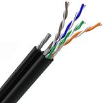 Изображение Кабель бухта U/UTP ЗЗКМ (70910181) 305м CAT5e, PE, 4х2х24 AWG, черный, с тросом, для внешних работ Фото Кабель бухта U/UTP ЗЗКМ (70910181) 305м CAT5e, PE, 4х2х24 AWG, черный, с тросом, для внешних работ