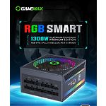 Изображение Блок питания GAMEMAX RGB-1300 ATX3.0 PCIE5.0 1300W модульный, 80Plus Platinum, RGB smart, fan 140 #2 Фото Блок питания GAMEMAX RGB-1300 ATX3.0 PCIE5.0 1300W модульный, 80Plus Platinum, RGB smart, fan 140 #2