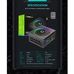 Изображение Блок питания GAMEMAX RGB-1300 ATX3.0 PCIE5.0 1300W модульный, 80Plus Platinum, RGB smart, fan 140 #6 Фото Блок питания GAMEMAX RGB-1300 ATX3.0 PCIE5.0 1300W модульный, 80Plus Platinum, RGB smart, fan 140 #6