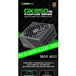 Изображение Блок питания GAMEMAX GX-850 PRO BK ATX3.0 PCIe5.0, 850W, 120мм. вент, 80+Gold, fully modular, Black #14 Фото Блок питания GAMEMAX GX-850 PRO BK ATX3.0 PCIe5.0, 850W, 120мм. вент, 80+Gold, fully modular, Black #14