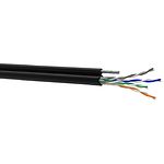 Изображение Кабель бухта UTP 5E ДКЗ (5300) 305м CAT5e, PE, 4x2x0.50, с тросом, чёрный, для внешних работ #1 Фото Кабель бухта UTP 5E ДКЗ (5300) 305м CAT5e, PE, 4x2x0.50, с тросом, чёрный, для внешних работ #1
