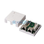 Изображение Розетка KINGDA KD-WP6037-C5e под RJ45, внешняя, 2-портовая, STP, Cat 5e, белая Фото Розетка KINGDA KD-WP6037-C5e под RJ45, внешняя, 2-портовая, STP, Cat 5e, белая