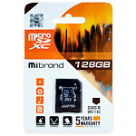 Фото microSD XC 128 GB Mibrand UHS-I U3 class 10 (MICDHU3/128GB-A) с SD переходником