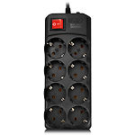 Изображение Фильтр-удлинитель сетевой SVEN SF-08-16 1,8м black (00100092) 8 розеток Фото Фильтр-удлинитель сетевой SVEN SF-08-16 1,8м black (00100092) 8 розеток