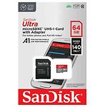 Фото microSD XC 64Gb SanDisk Ultra Class 10 UHS-I U1 A1 (SDSQUAB-064G-GN6MA) c переходником SD, R-140Mb/s #3