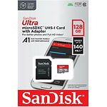 Фото microSD XC 128 GB SanDisk Ultra Class 10 UHS-I U1 A1 (SDSQUAB-128G-GN6MA) переходник SD, R-140Mb/s #1