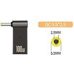 Адаптер PD 100W USB Type-C Мама->DC Jack 5.5x2.5мм (PD100W-5.5x2.5mm) для зарядки ноутбуків ASUS,TOS - фото