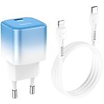 Изображение Сетевое ЗУ Hoco C101A Ice Blue (6931474769381) , 1*Type-C, QC3.0,PD 20W +кабель Lightning Фото Сетевое ЗУ Hoco C101A Ice Blue (6931474769381) , 1*Type-C, QC3.0,PD 20W +кабель Lightning