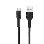 Изображение Кабель HOCO U31 Black (6957531053873) USB/Micro-USB, 1м, 2.4A, nylon+TPE Фото Кабель HOCO U31 Black (6957531053873) USB/Micro-USB, 1м, 2.4A, nylon+TPE