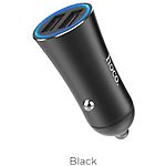 Фото Автомобильное ЗУ Hoco Z30A dual Black (6931474700056) 2*USB-A, 3.1A