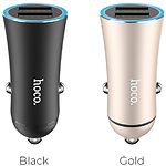 Фото Автомобильное ЗУ Hoco Z30A dual Black (6931474700056) 2*USB-A, 3.1A #1