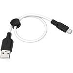 Фото Кабель HOCO X21 Plus Black-White (6931474712394) USB/Micro-USB, 0.25м, 2.4A, silicone