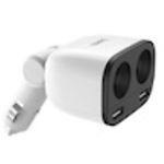Автомобильное зарядное устройство Hoco Z28 White (6957531091967) 2*USB-A, 3A,2*гнезда прикуривателя - фото