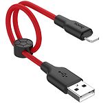Фото Кабель HOCO X21 Plus Black-Red (6931474712356) USB/Lightning, 0.25м, 2.4A, silicone #1