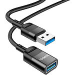 Фото Кабель HOCO U107 Black (6931474761910) USB/USB-female 3.0, 1.2м, 3A, nylon+aluminum