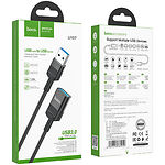 Фото Кабель HOCO U107 Black (6931474761910) USB/USB-female 3.0, 1.2м, 3A, nylon+aluminum #4