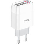 Изображение Сетевое ЗУ Hoco C93A Easy 3-port White (6931474760593) , 3*USB-A, 3.4А, LED-амперметр Фото Сетевое ЗУ Hoco C93A Easy 3-port White (6931474760593) , 3*USB-A, 3.4А, LED-амперметр