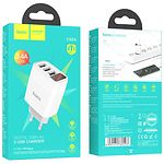 Изображение Сетевое ЗУ Hoco C93A Easy 3-port White (6931474760593) , 3*USB-A, 3.4А, LED-амперметр #5 Фото Сетевое ЗУ Hoco C93A Easy 3-port White (6931474760593) , 3*USB-A, 3.4А, LED-амперметр #5