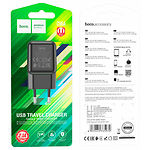 Фото Сетевое ЗУ Hoco C96A Black (6931474765963) 1* USB-A, 2.1А #2