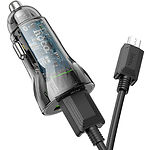 Изображение Автомобильное ЗУ Hoco Z47 Black (6931474782236) 2*USB-A,18W,QC + кабель Micro-USB #3 Фото Автомобильное ЗУ Hoco Z47 Black (6931474782236) 2*USB-A,18W,QC + кабель Micro-USB #3