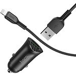 Фото Автомобильное ЗУ Hoco Z39 Black (6931474735041) 2*USB-A,QC3.0, 18W+кабель Lightning