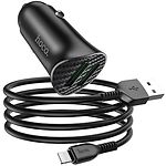 Фото Автомобильное ЗУ Hoco Z39 Black (6931474735041) 2*USB-A,QC3.0, 18W+кабель Lightning #1