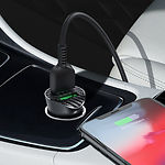 Фото Автомобильное ЗУ Hoco Z39 Black (6931474735041) 2*USB-A,QC3.0, 18W+кабель Lightning #5