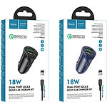 Фото Автомобильное ЗУ Hoco Z39 Black (6931474735041) 2*USB-A,QC3.0, 18W+кабель Lightning #6