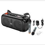 Изображение HOCO BS54 Party Black (6931474782465) портативная колонка 30W,3.6Ah аккум,BT,FM,USB,2 wifi микрофона #5 Фото HOCO BS54 Party Black (6931474782465) портативная колонка 30W,3.6Ah аккум,BT,FM,USB,2 wifi микрофона #5