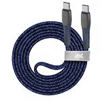 Фото Кабель RIVACASE PS6105 BL12 USB 2.0 Type-C/Type-C, 1,2м, 3А, 60W, тканевая оплетка, синий #2