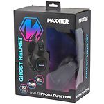 Фото Maxxter Ghost Helmet Стерео гарнитура игровая, USB 7.1, RGB подсветка, черный цвет #5