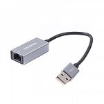 Фото Адаптер Maxxter NEA-U2-01 с USB на Ethernet, 100 Mbps, металл, темно-серый