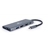 ХАБ Cablexpert A-CM-COMBO3-01 3-в-1 (USB Type-C 3.1 -> HDMI 4K + USB3.1, USB Type-C) - фото