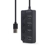 Фото Концентратор HUB USB 2.0 Gembird UHB-U2P4P-01 на 4 порта, черный #2