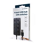 Фото Концентратор HUB USB 2.0 Gembird UHB-U2P4P-01 на 4 порта, черный #4