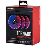 Фото Вентилятор 120мм CHIEFTEC Tornado ARGB Set 3-Pack (CF-3012-RGB) 1200об/мин, 6pin, Fan hub, ДУ #1