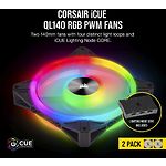Изображение Вентилятор 140мм Corsair QL140 RGB Dual Pack Black (CO-9050100-WW) 2шт #4 Фото Вентилятор 140мм Corsair QL140 RGB Dual Pack Black (CO-9050100-WW) 2шт #4