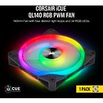 Изображение Вентилятор 140мм Corsair QL140 RGB Black (CO-9050099-WW) #3 Фото Вентилятор 140мм Corsair QL140 RGB Black (CO-9050099-WW) #3