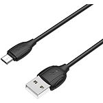 Фото Кабель BOROFONE BX19 Black (BX19MB) USB/Micro-USB, 1м, 2.4A, PVC, TPE connectors #1